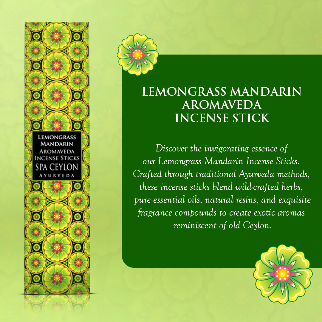 Lemongrass Mandarin - Aromaveda Incense Sticks