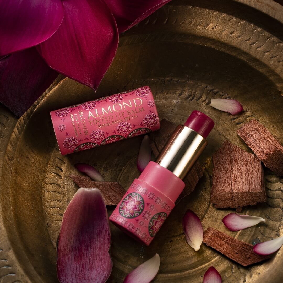 Almond Tinted Lip Balm - Nelum SPF 15+ - Spa Ceylon Sri Lanka