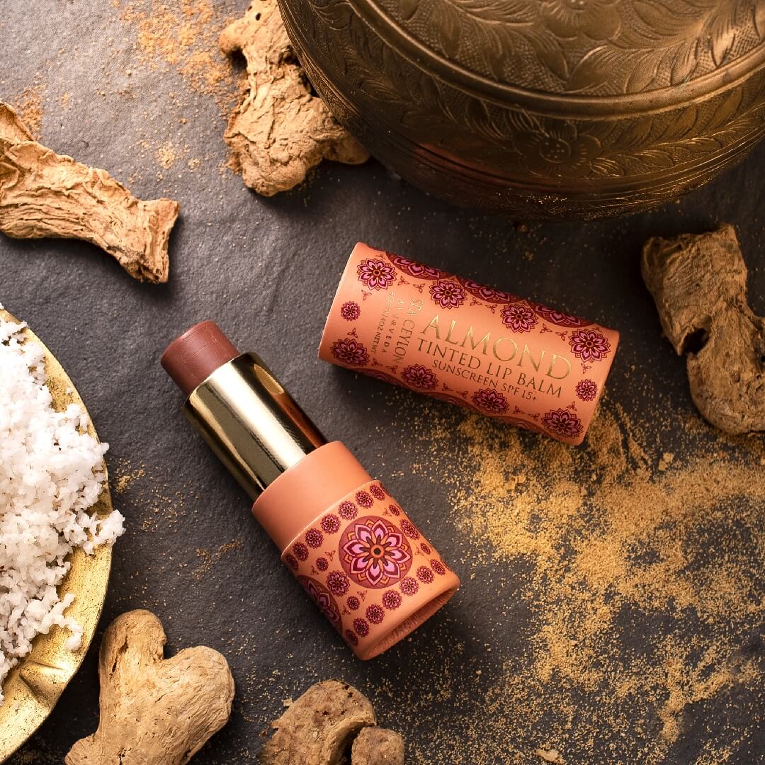 Almond Tinted Lip Balm - Nude SPF 15+ - Spa Ceylon Sri Lanka