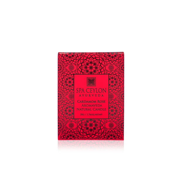 Cardamom Rose - Aromaveda Natural Candle 50g - Spa Ceylon Sri Lanka