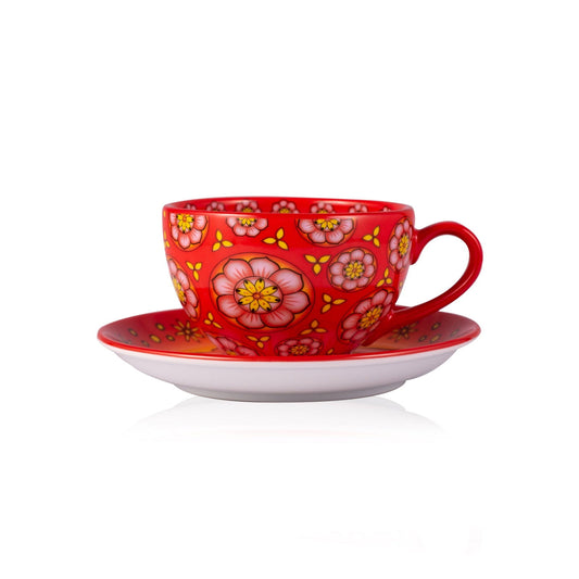 Cardamom Rose - Fine Porcelain - Tea Cup & Saucer - Spa Ceylon Sri Lanka