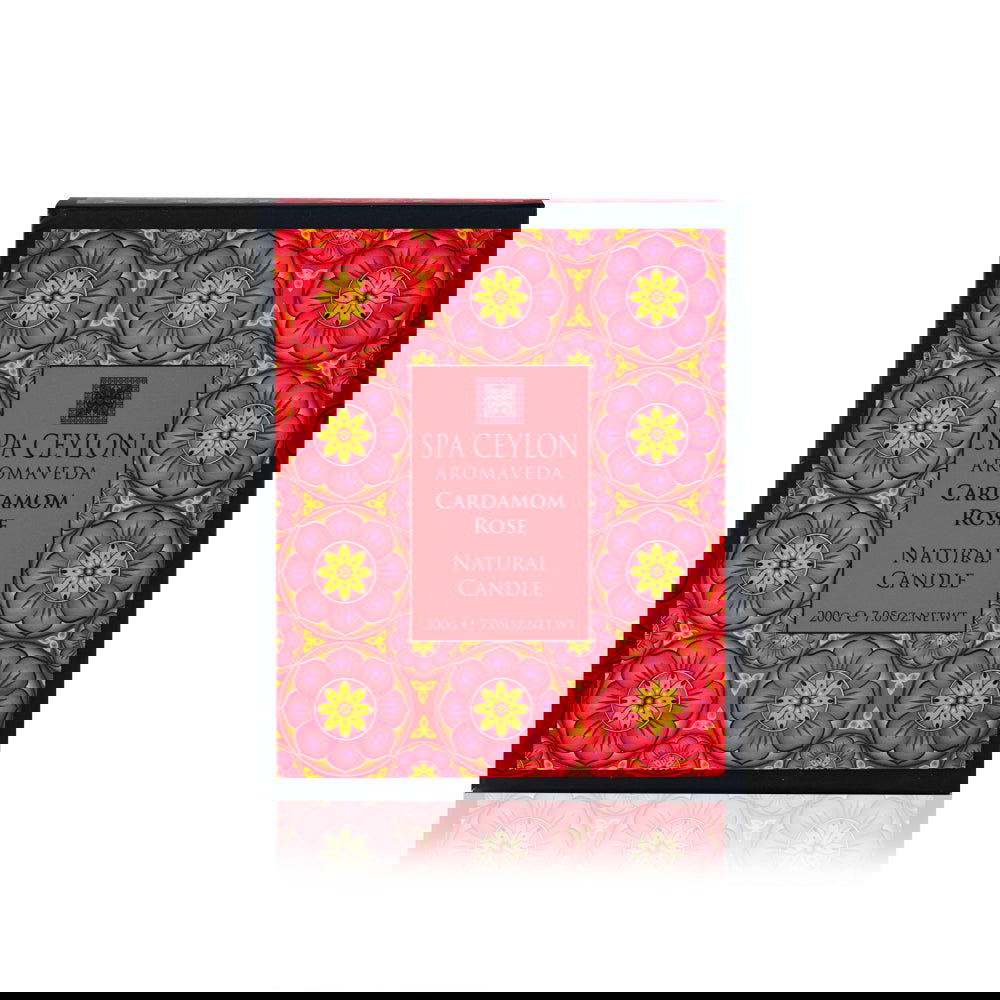 Cardamom Rose - Natural Candle - 200g - Spa Ceylon Sri Lanka