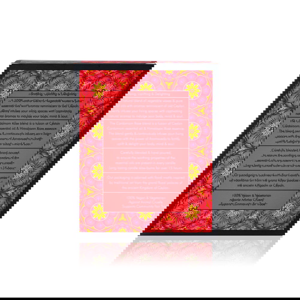 Cardamom Rose - Natural Candle - 200g - Spa Ceylon Sri Lanka