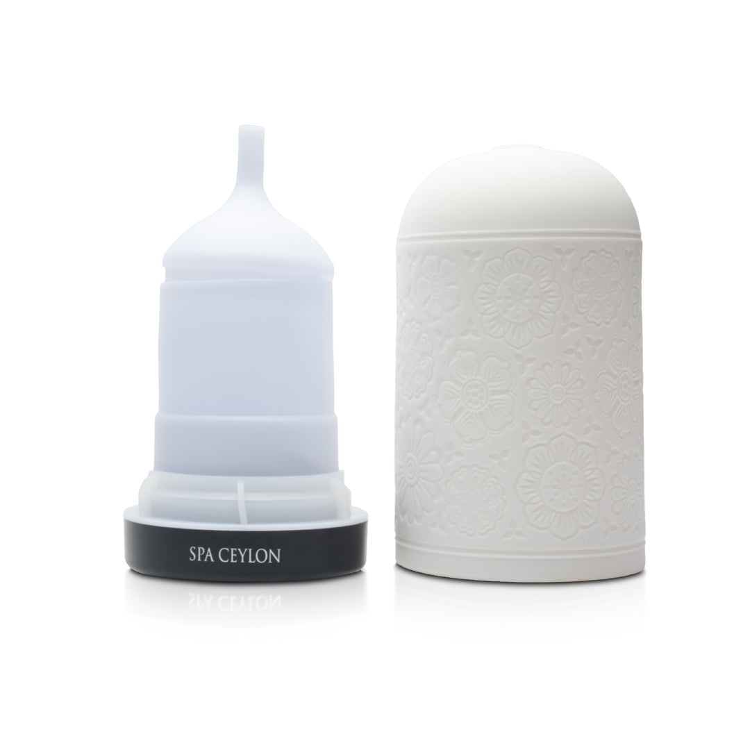 Ceramic Wellness Pod (Floral Garden) with  Black Base 100ml - Spa Ceylon Sri Lanka