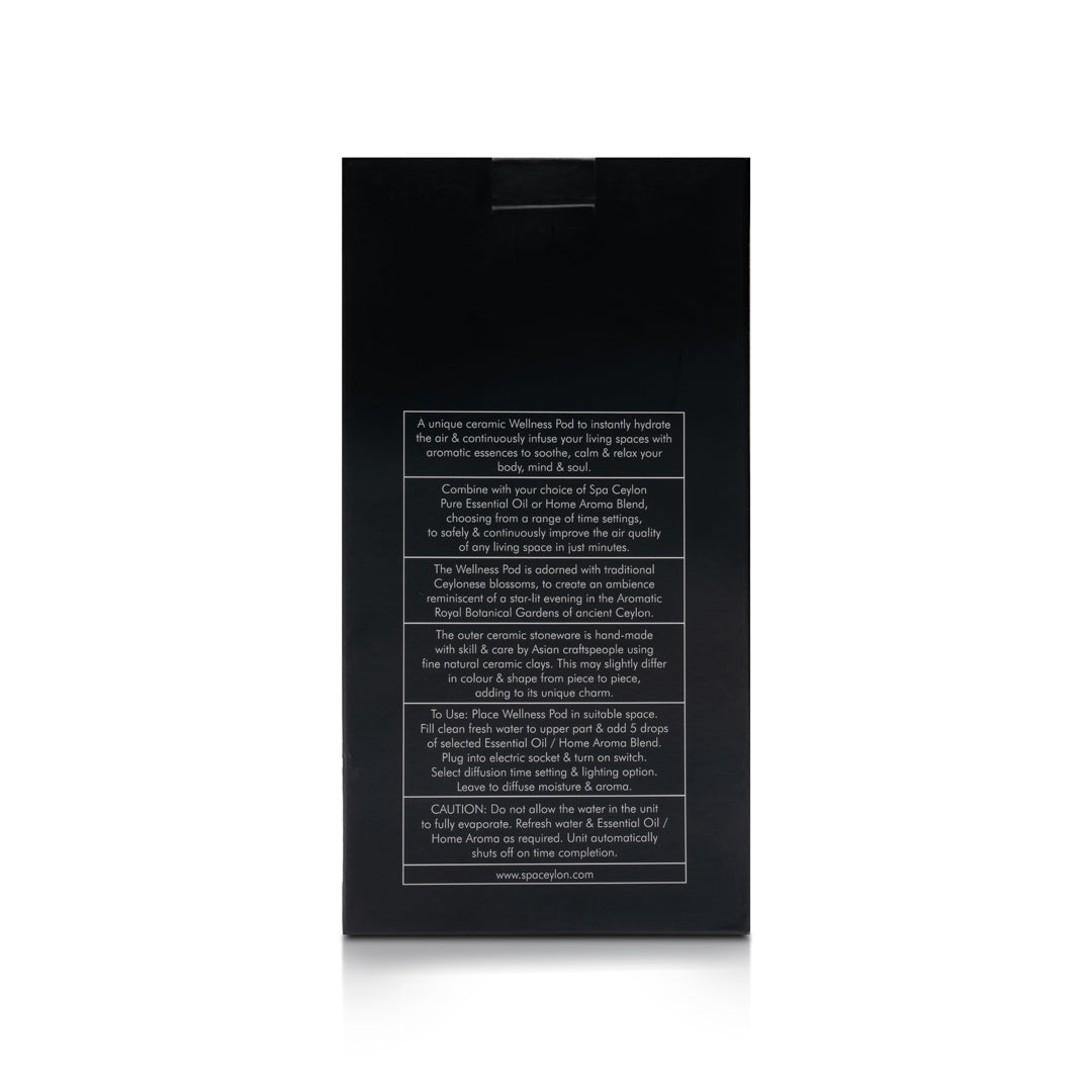 Ceramic Wellness Pod (Floral Garden) with Wooden Finish Base 100ml - Spa Ceylon Sri Lanka