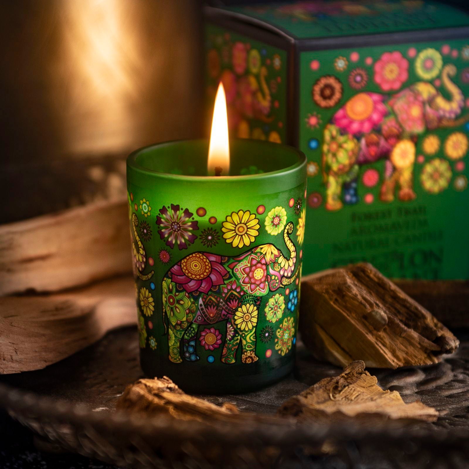 Ceylon Elephant - Forest Trail - Aromaveda Natural Candle - 50g - Spa Ceylon Sri Lanka