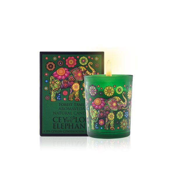 Ceylon Elephant - Forest Trail - Aromaveda Natural Candle - 50g - Spa Ceylon Sri Lanka