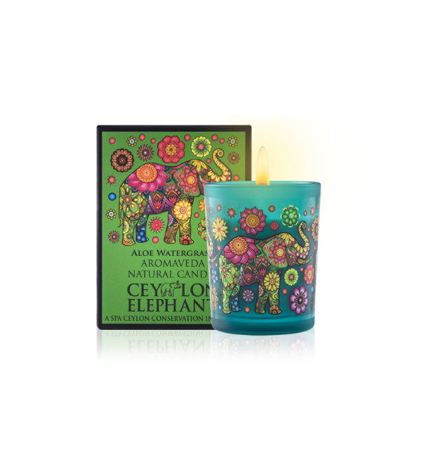 Ceylon Elephant Aloe Water Grass - Aromaveda Natural Candle 50g - Spa Ceylon Sri Lanka