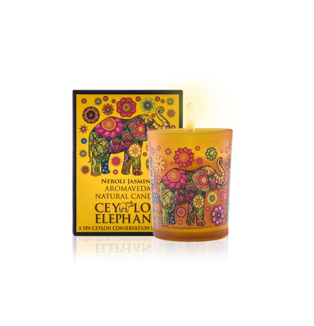 Ceylon Elephant Neroli Jasmine - Aromaveda Natural Candle 50g - Spa Ceylon Sri Lanka