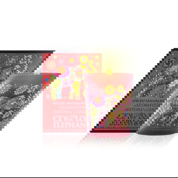 Ceylon Elephant Spiced Sandalwood - Aromaveda Natural Candle 50g - Spa Ceylon Sri Lanka