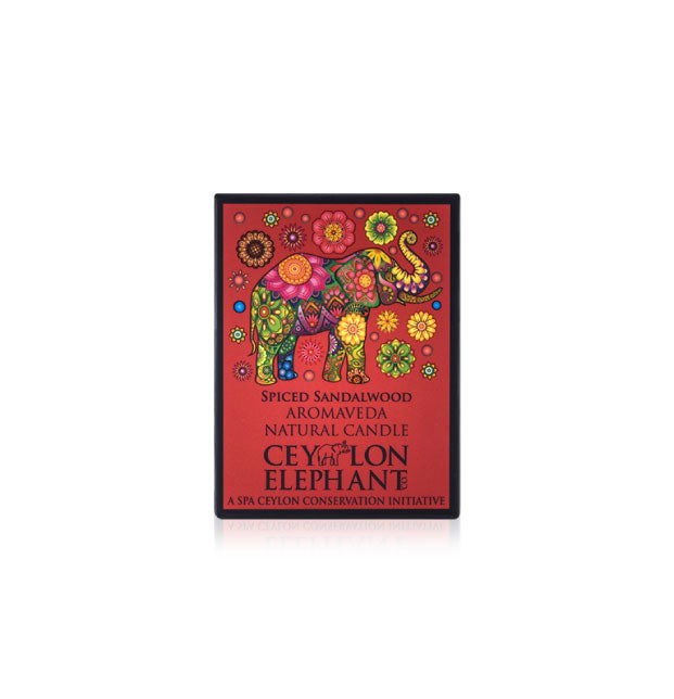 Ceylon Elephant Spiced Sandalwood - Aromaveda Natural Candle 50g - Spa Ceylon Sri Lanka