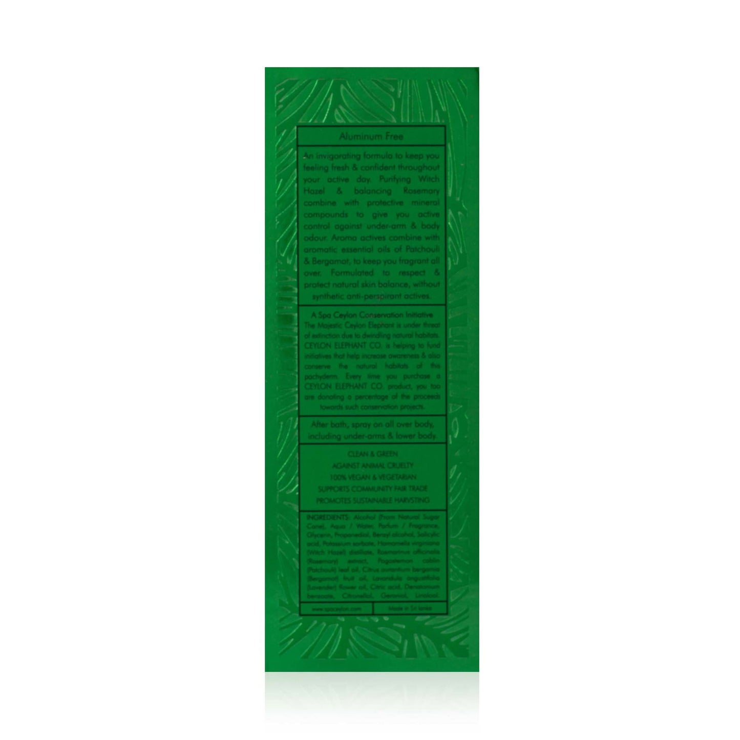 Forest Escape - Ceylon Elephant - Deo Active Perfumed Body Spray - 100ml - Spa Ceylon Sri Lanka