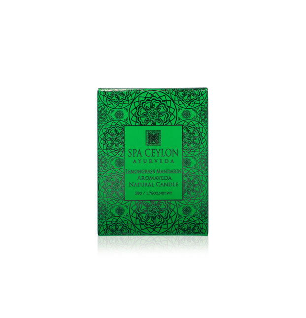 Lemongrass Mandarin - Aromaveda Natural Candle 50g - Spa Ceylon Sri Lanka