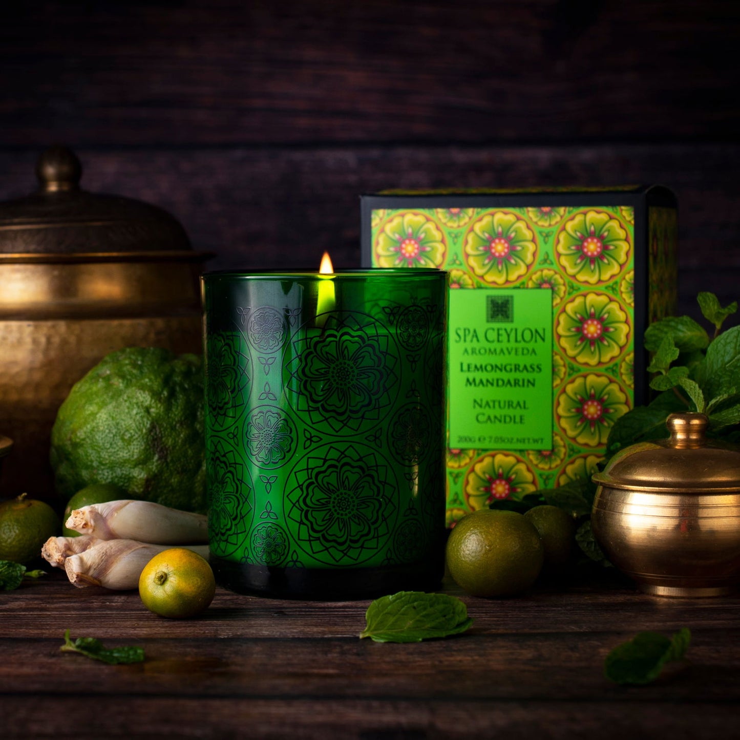 Lemongrass Mandarin - Natural Candle - 200g - Spa Ceylon Sri Lanka