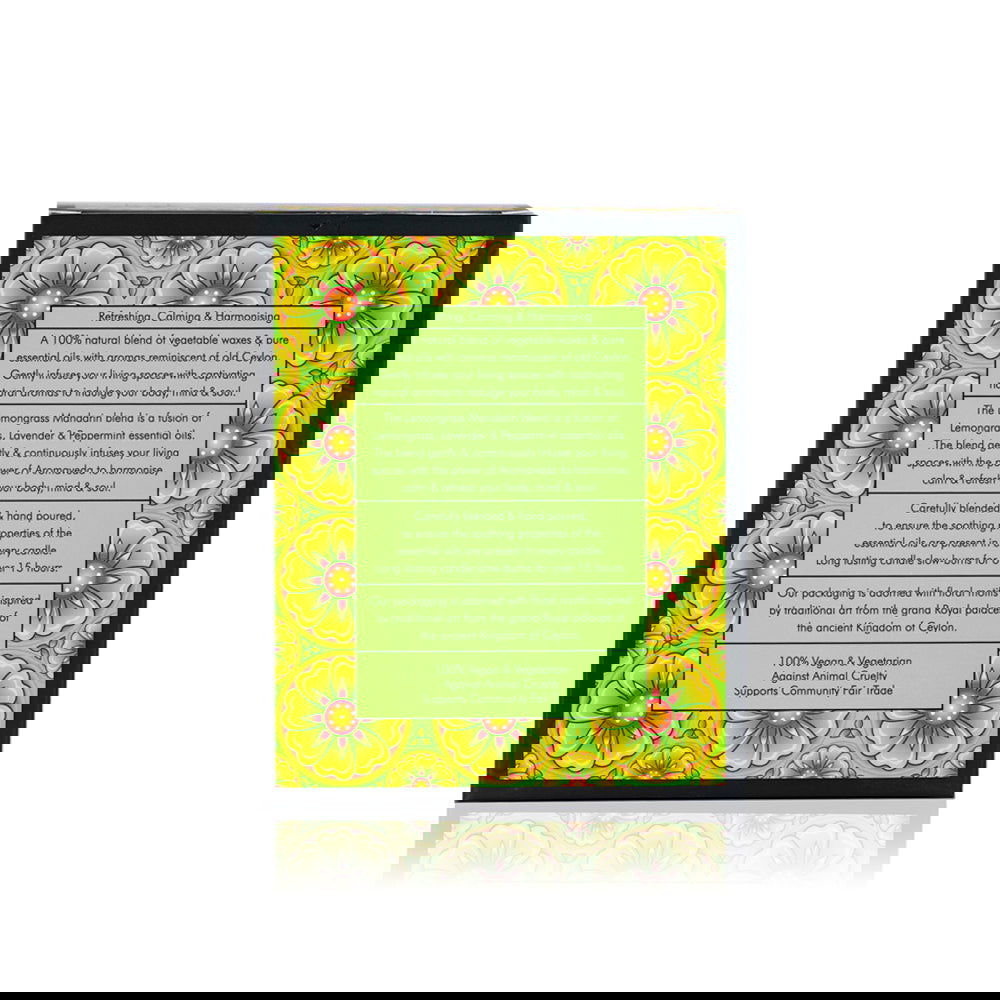 Lemongrass Mandarin - Natural Candle - 200g - Spa Ceylon Sri Lanka