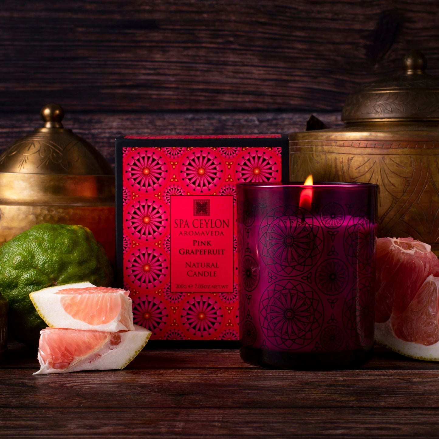 Pink Grapefruit - Natural Candle - 200g - Spa Ceylon Sri Lanka