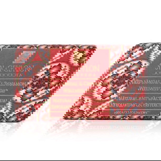 Red Sandal & Cinnamon - Anti-Bacterial Exfoliating Wellness Soap 100g - Spa Ceylon Sri Lanka