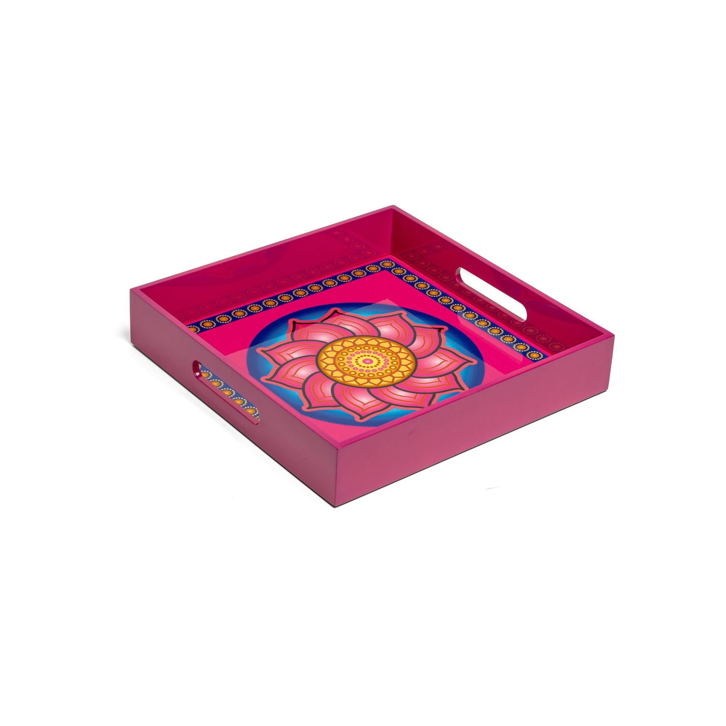 Royal Lotus Lacquerware Square Tray A 30cmL x 30cmW x 5.5cmH - Spa Ceylon Sri Lanka