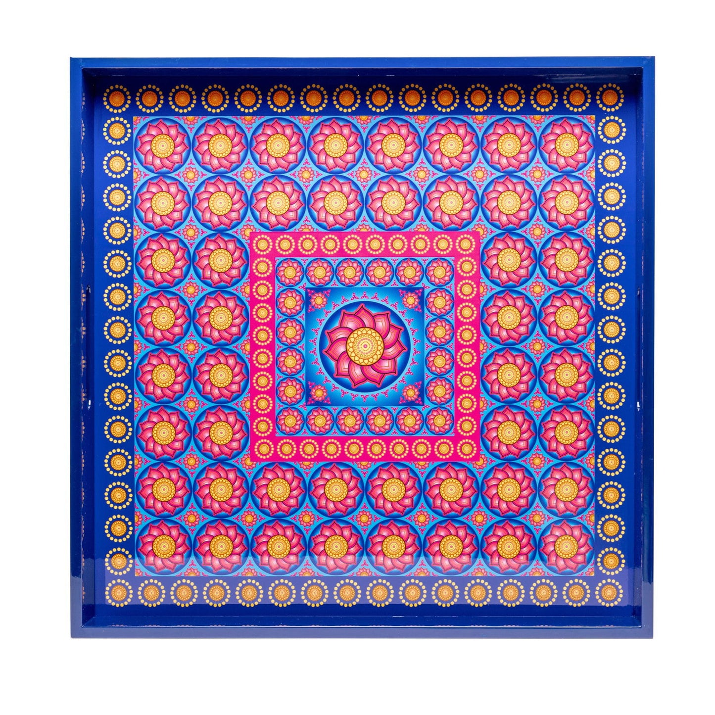 Royal Lotus Lacquerware Square Tray B 45cmL x 45cmW x 5.5cmH - Spa Ceylon Sri Lanka