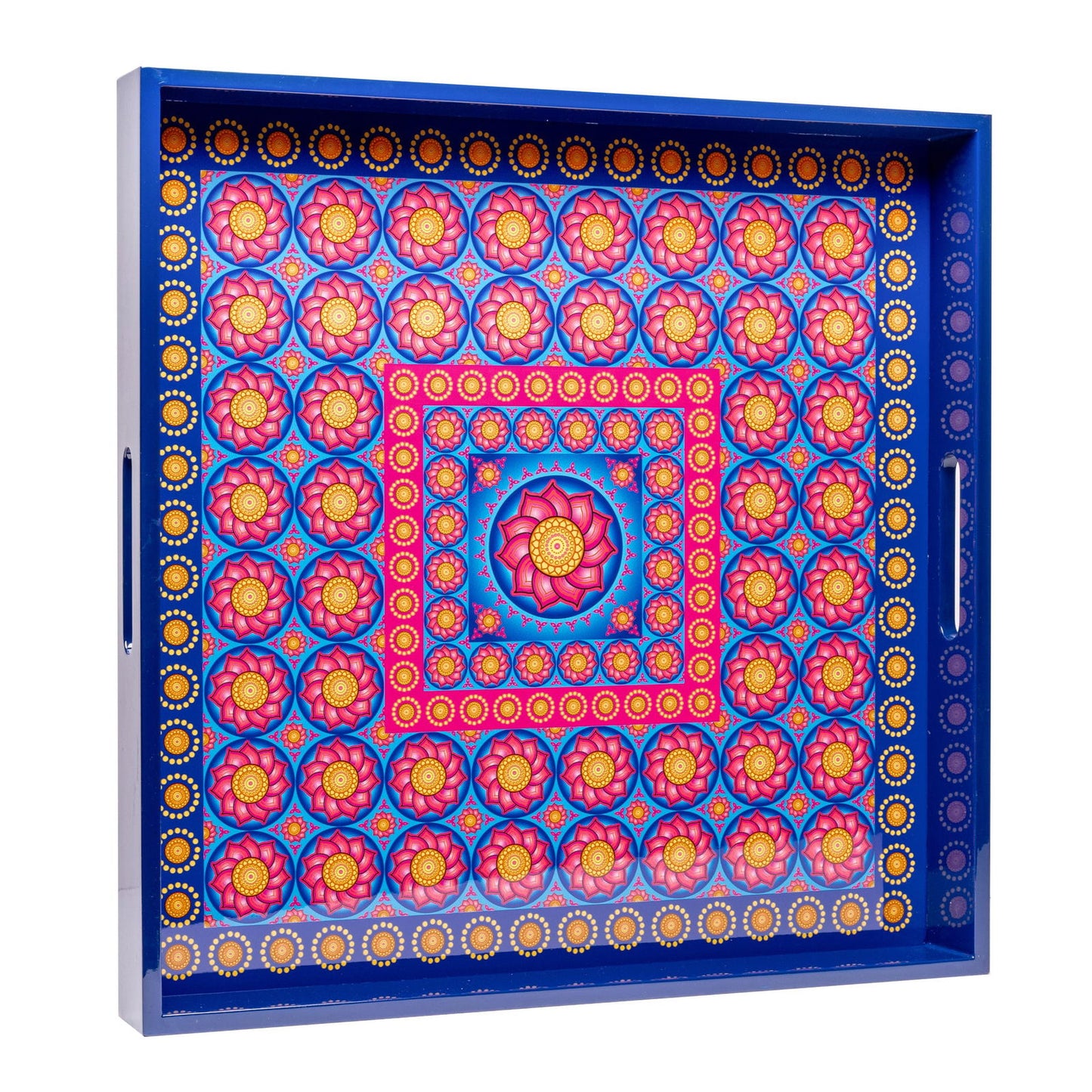 Royal Lotus Lacquerware Square Tray B 45cmL x 45cmW x 5.5cmH - Spa Ceylon Sri Lanka