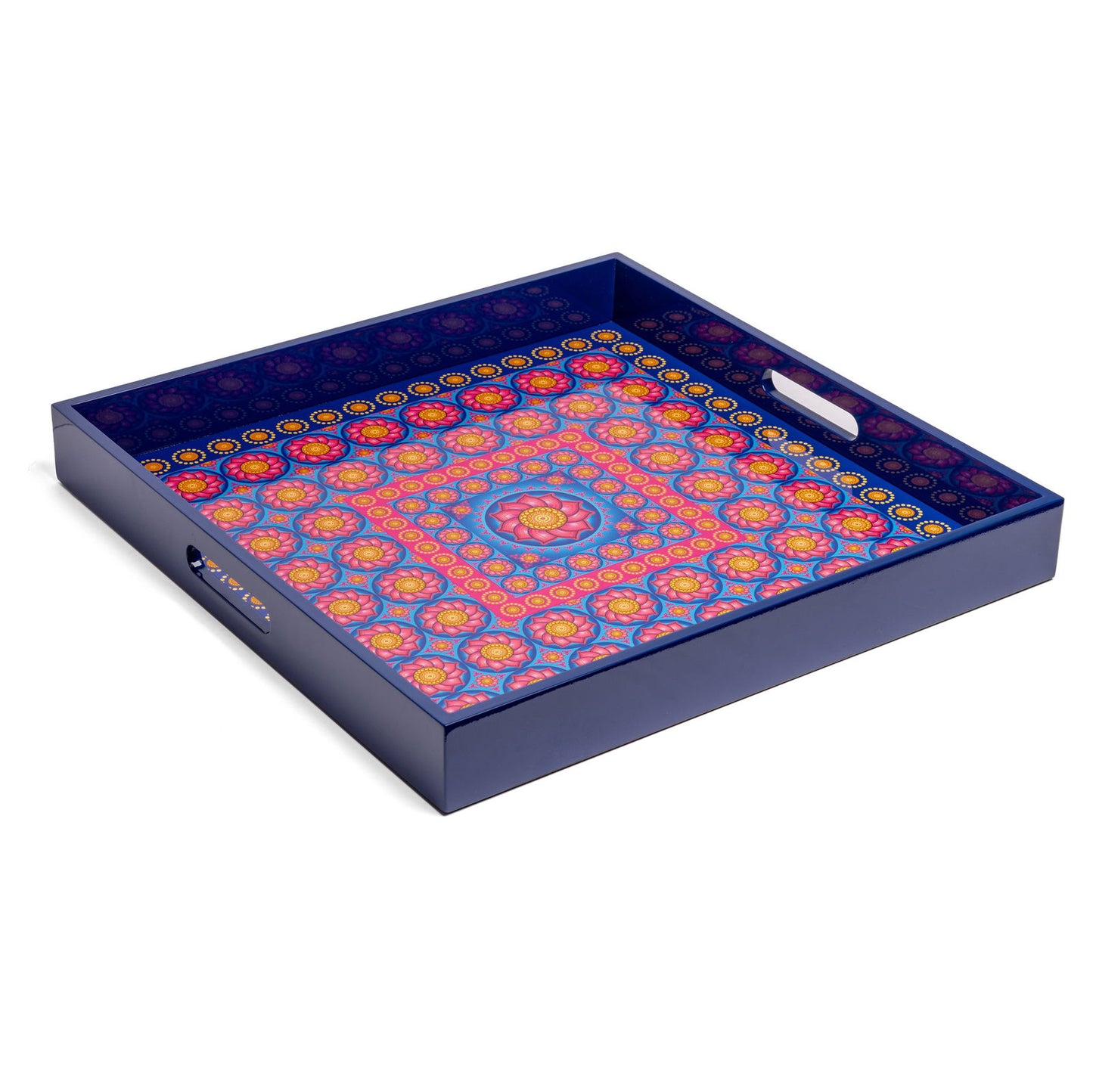 Royal Lotus Lacquerware Square Tray B 45cmL x 45cmW x 5.5cmH - Spa Ceylon Sri Lanka
