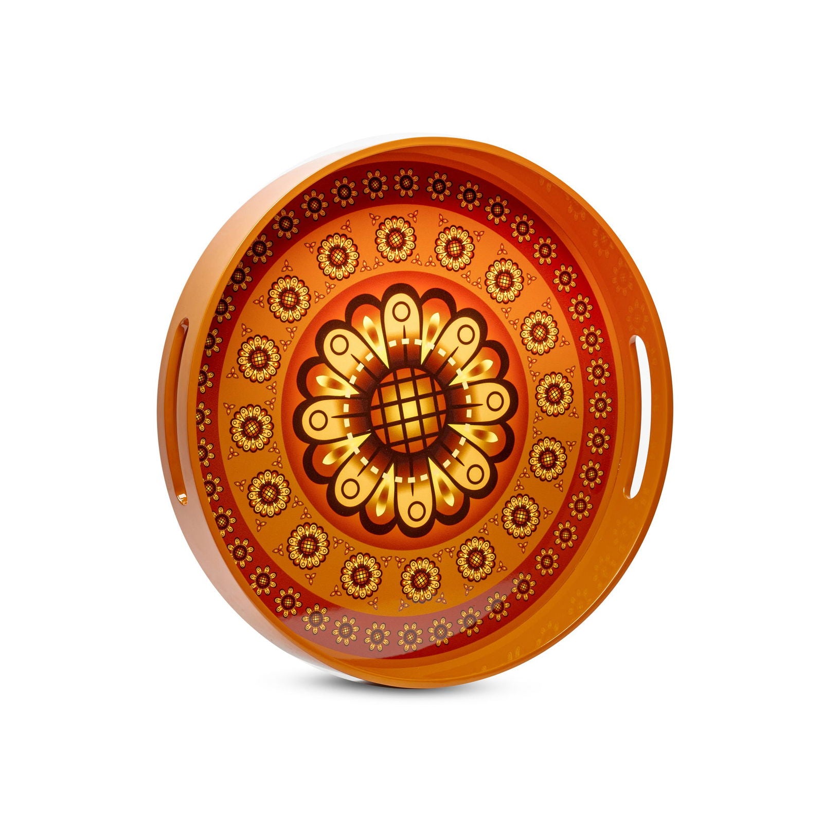 Sensual Sandalwood Lacquerware Circle Tray A 35cmD x 5.5cmH - Spa Ceylon Sri Lanka