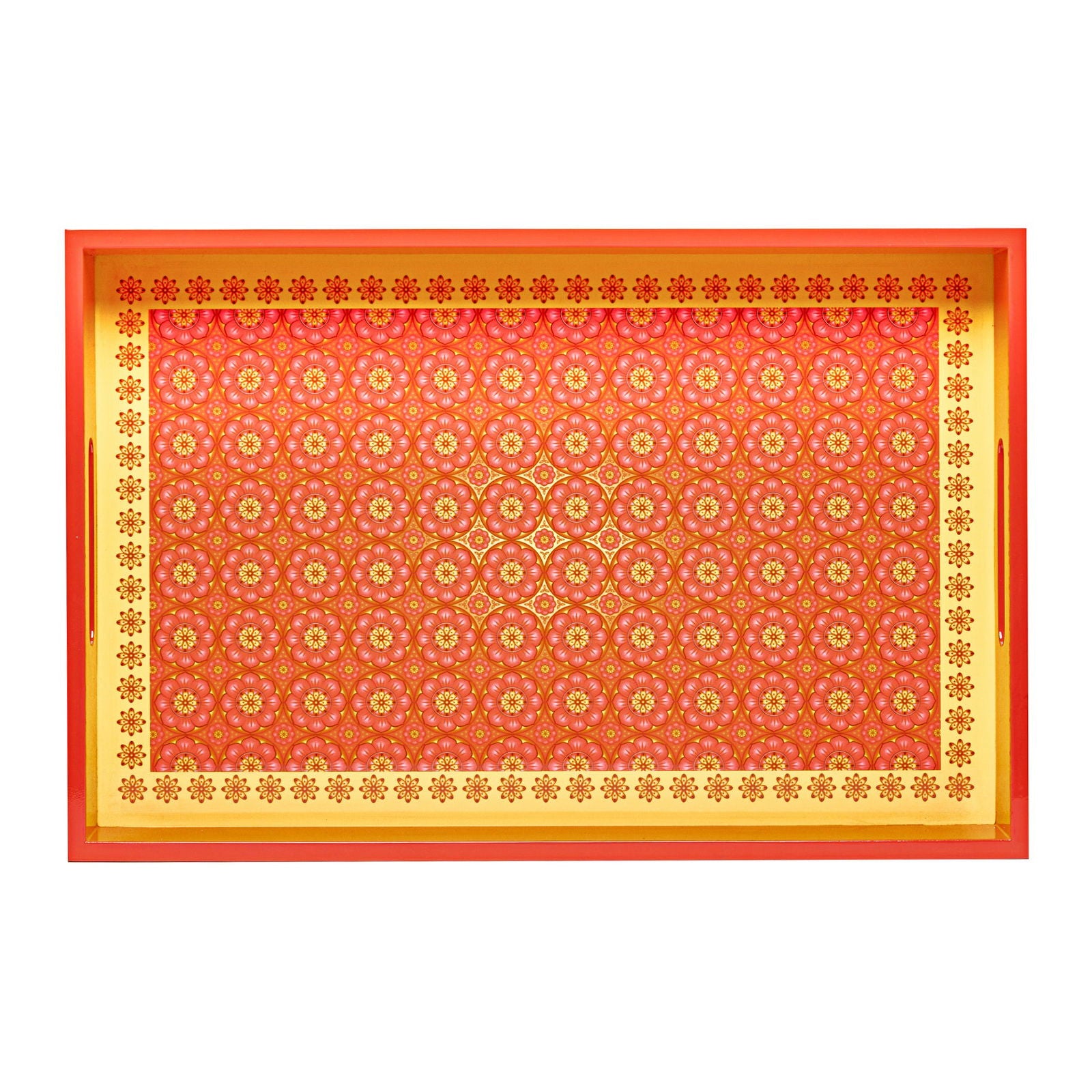 Sensual Sandalwood Lacquerware Rectangle Tray B 46cmL x 30cmW x 5.5cmH - Spa Ceylon Sri Lanka