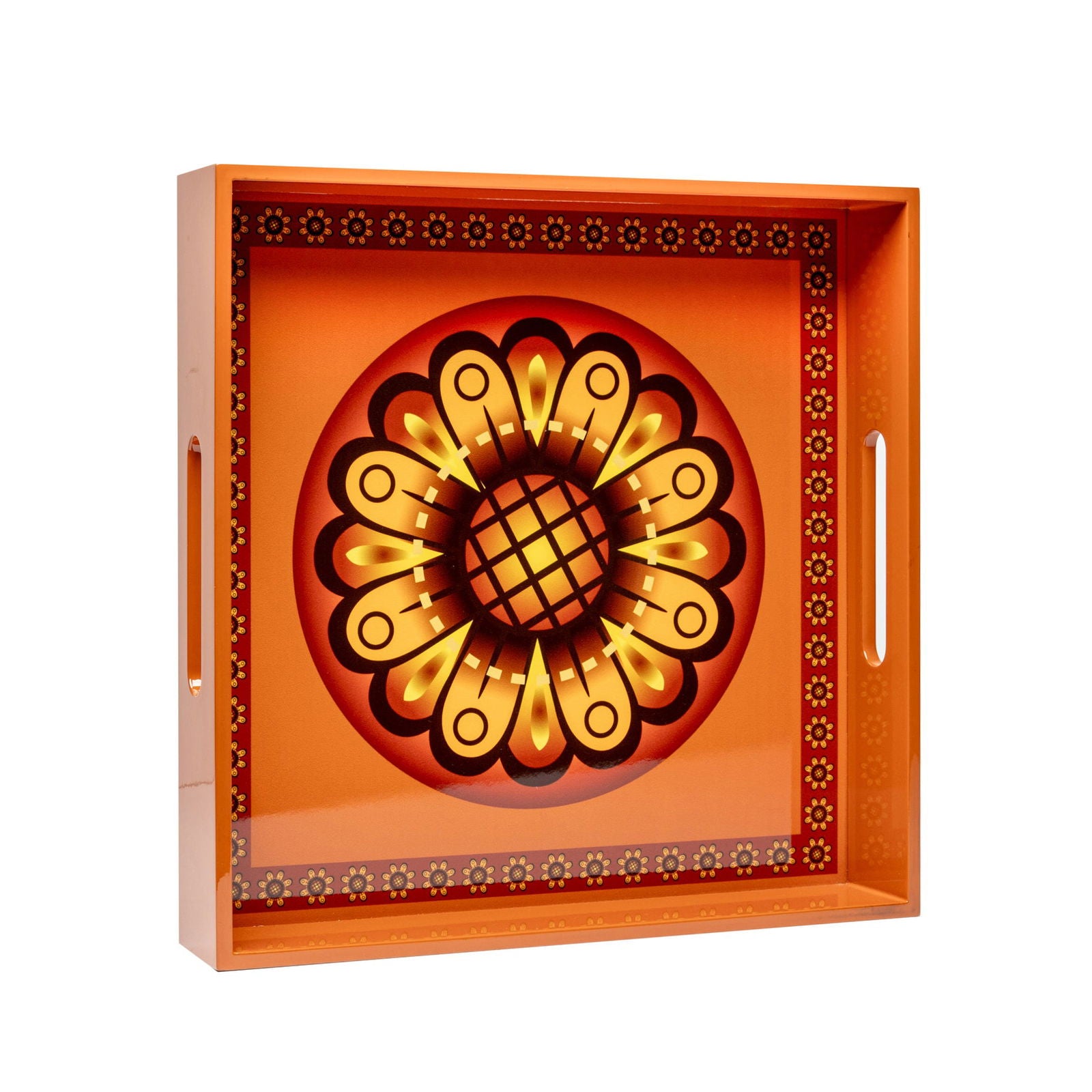 Sensual Sandalwood Lacquerware Square Tray A 30cmL x 30cmW x 5.5cmH - Spa Ceylon Sri Lanka