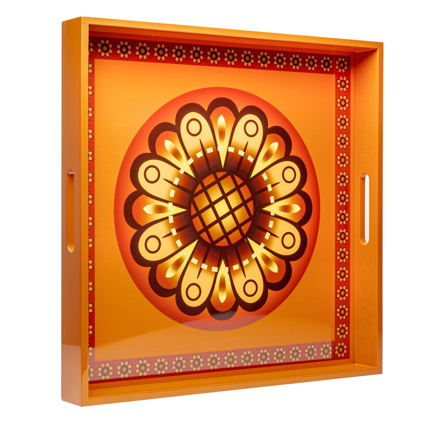 Sensual Sandalwood Lacquerware Square Tray A  45cmL x 45cmW x 5.5cmH - Spa Ceylon Sri Lanka