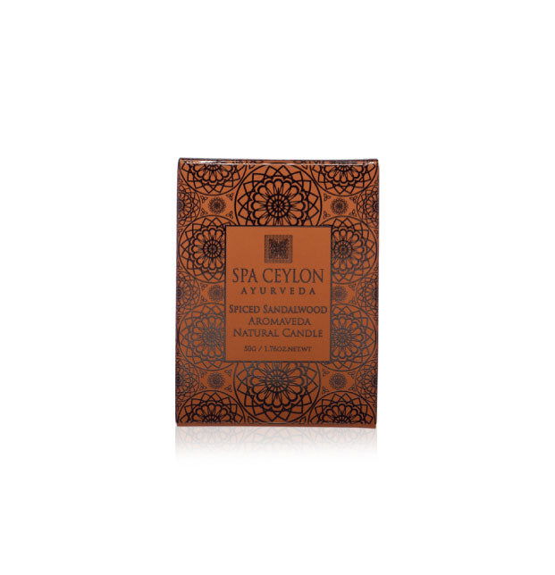 Spiced Sandalwood - Aromaveda Natural Candle 50g - Spa Ceylon Sri Lanka