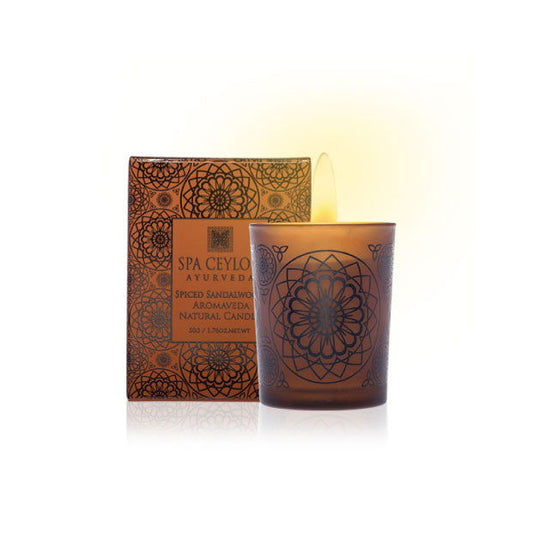 Spiced Sandalwood - Aromaveda Natural Candle 50g - Spa Ceylon Sri Lanka