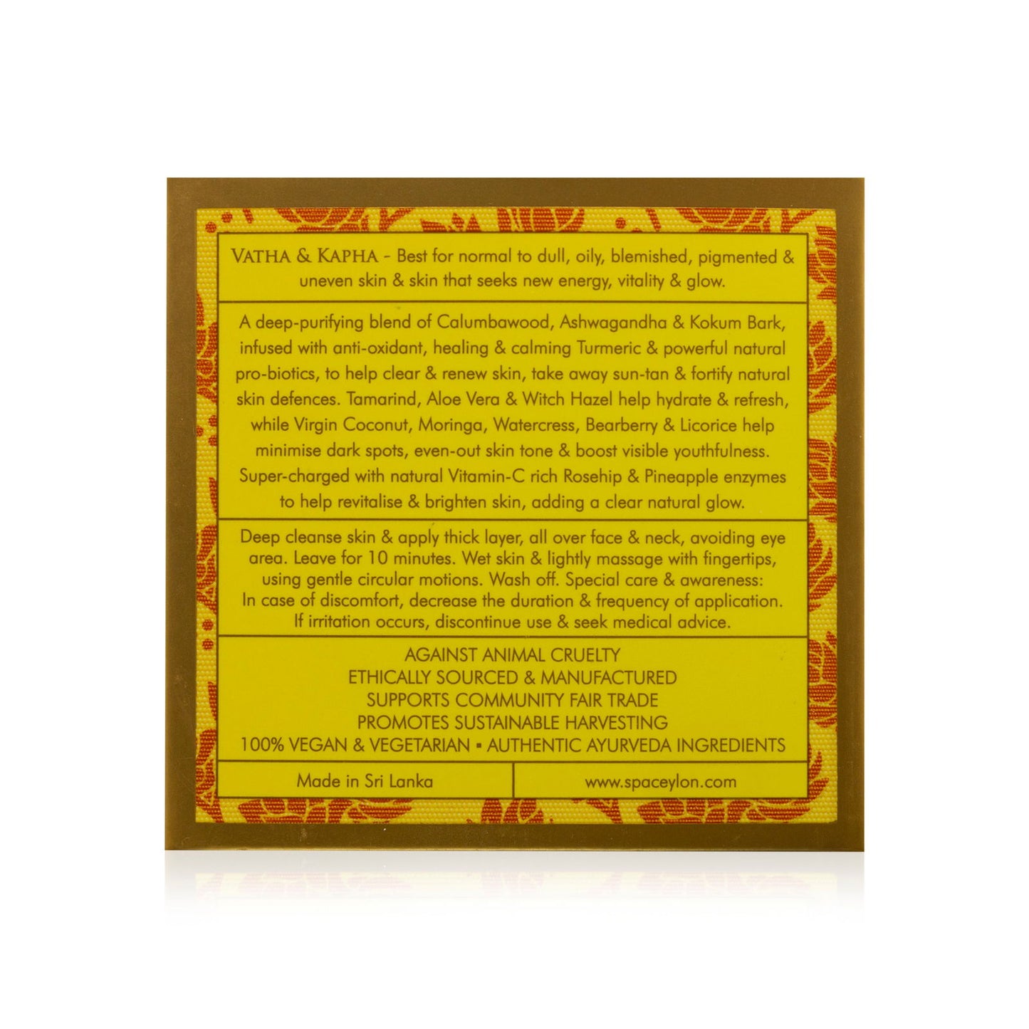 True Turmeric - Vitamin C Glow - Exfoliating Clay Facial Masque 100g - Spa Ceylon Sri Lanka