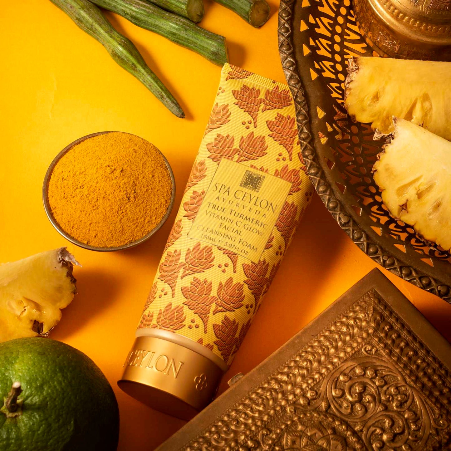 True Turmeric - Vitamin C Glow - Facial Cleansing Foam 150ml - Spa Ceylon Sri Lanka