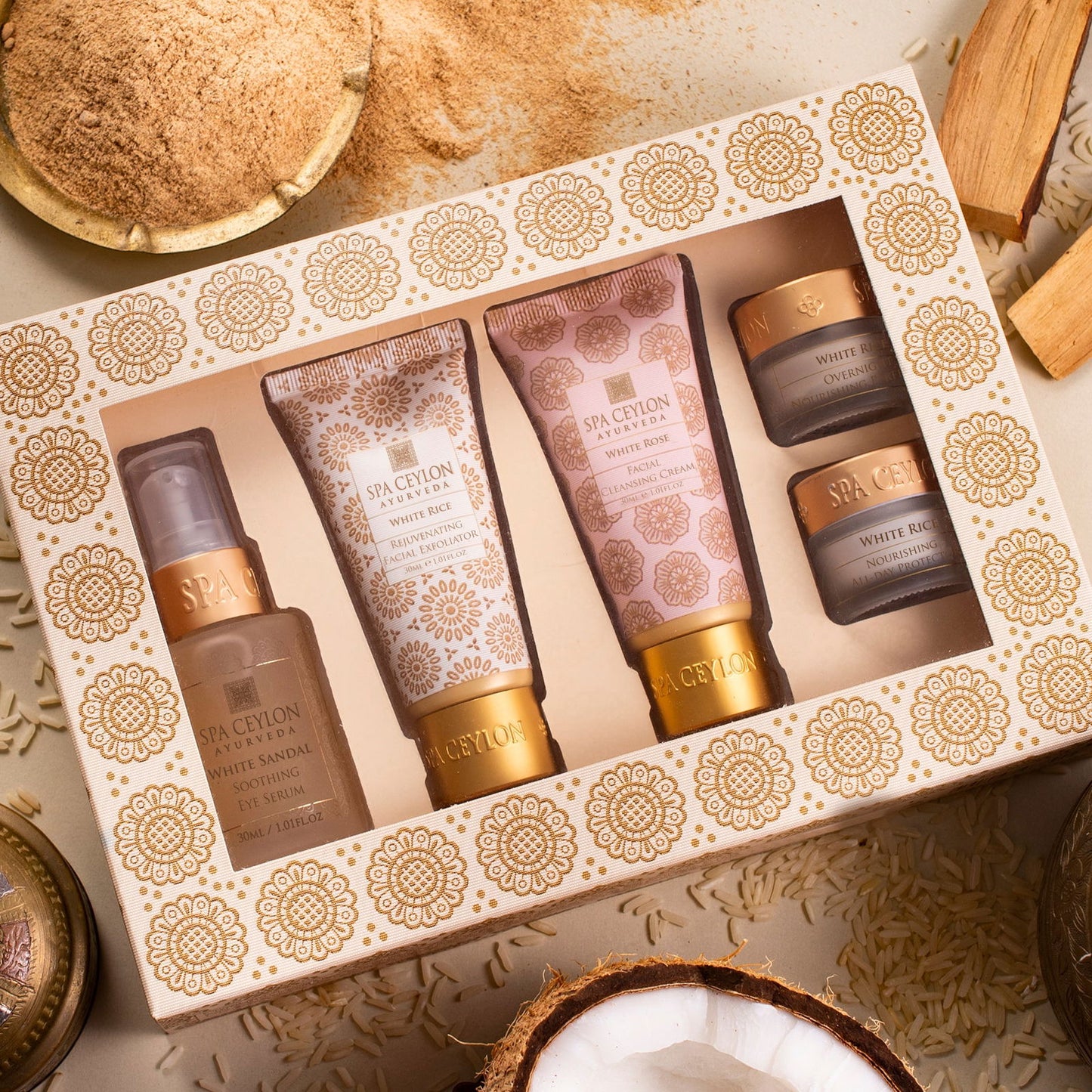White Sandal Soothing Eye Serum Set - Spa Ceylon Sri Lanka