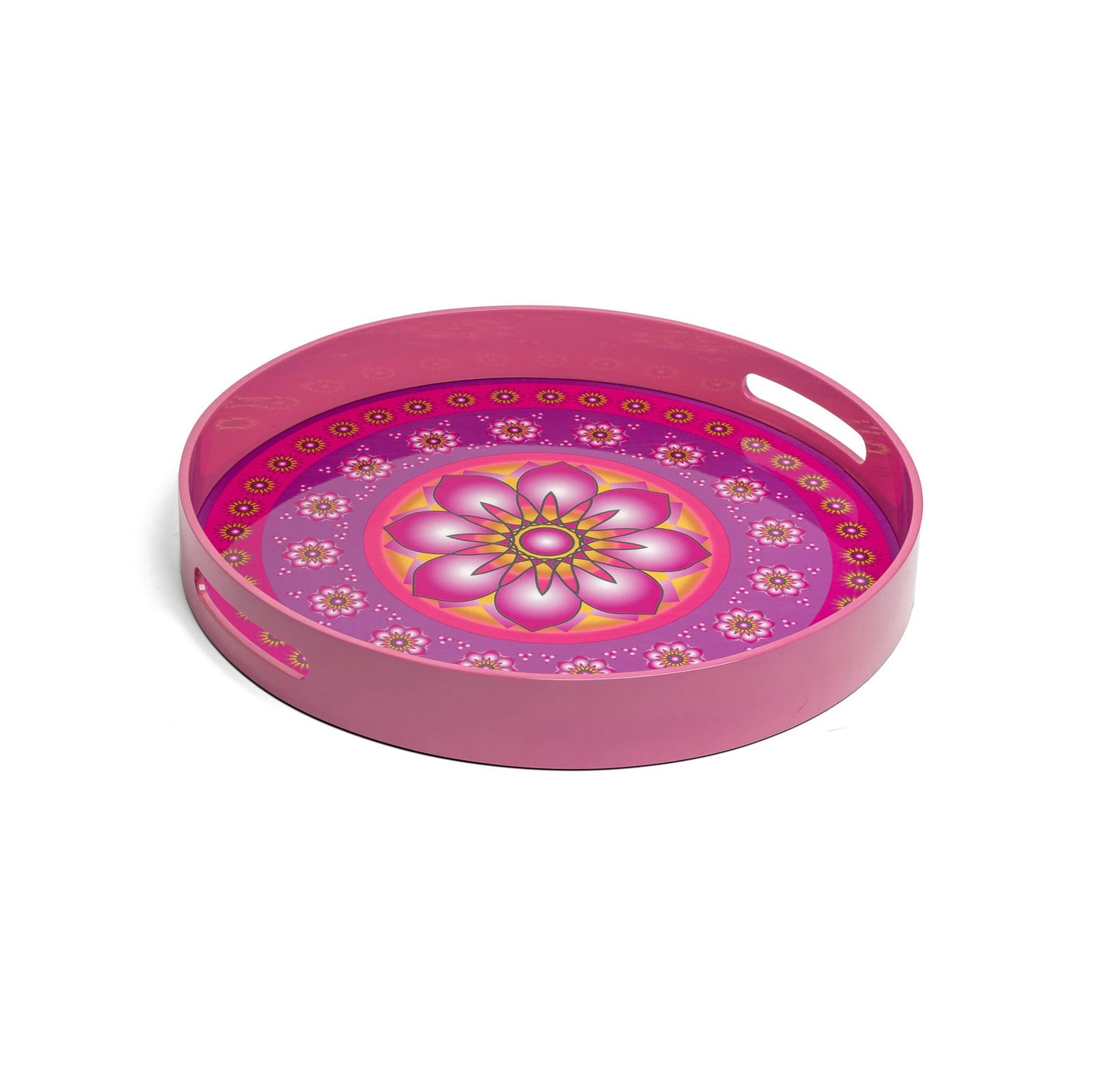 Ylang Lavender Lacquerware Circle Tray A 35cmD x 5.5cmH - Spa Ceylon Sri Lanka