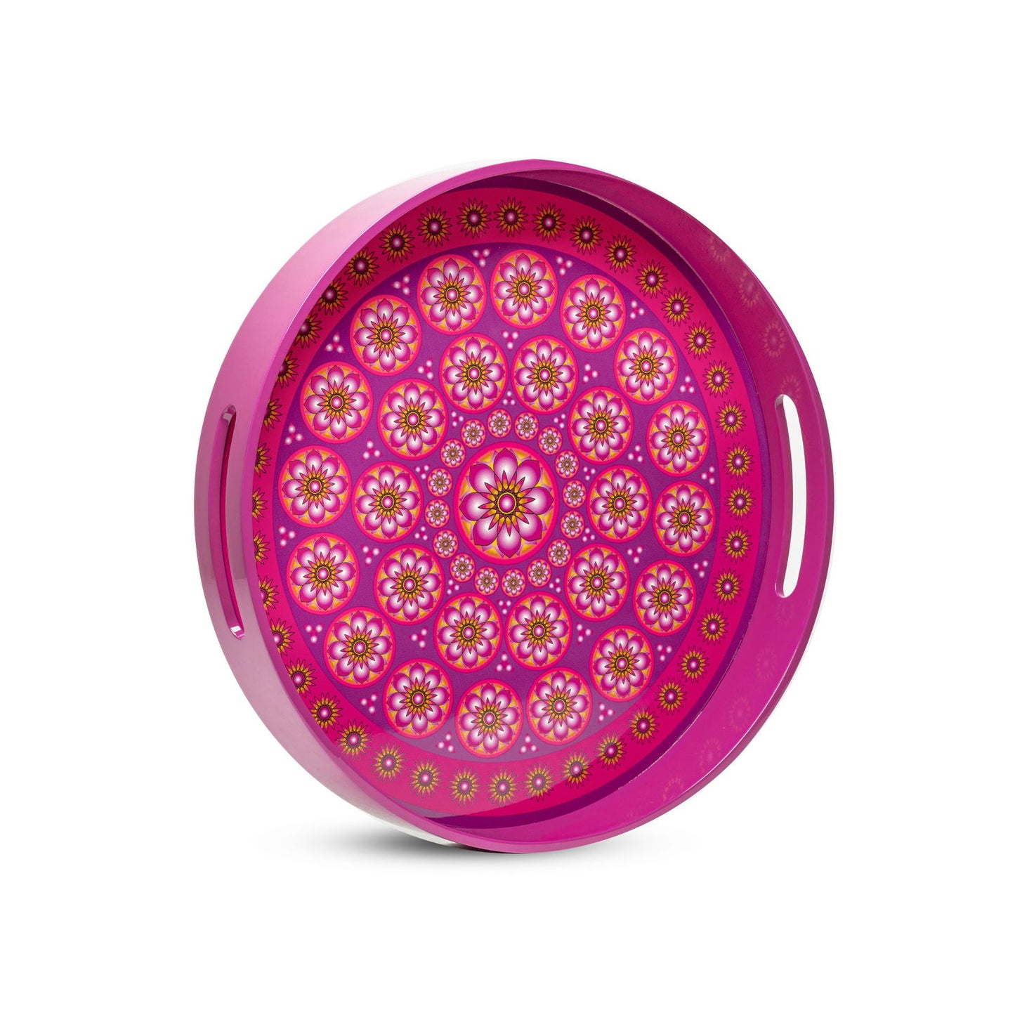 Ylang Lavender Lacquerware Circle Tray B 35cmD x 5.5cmH - Spa Ceylon Sri Lanka