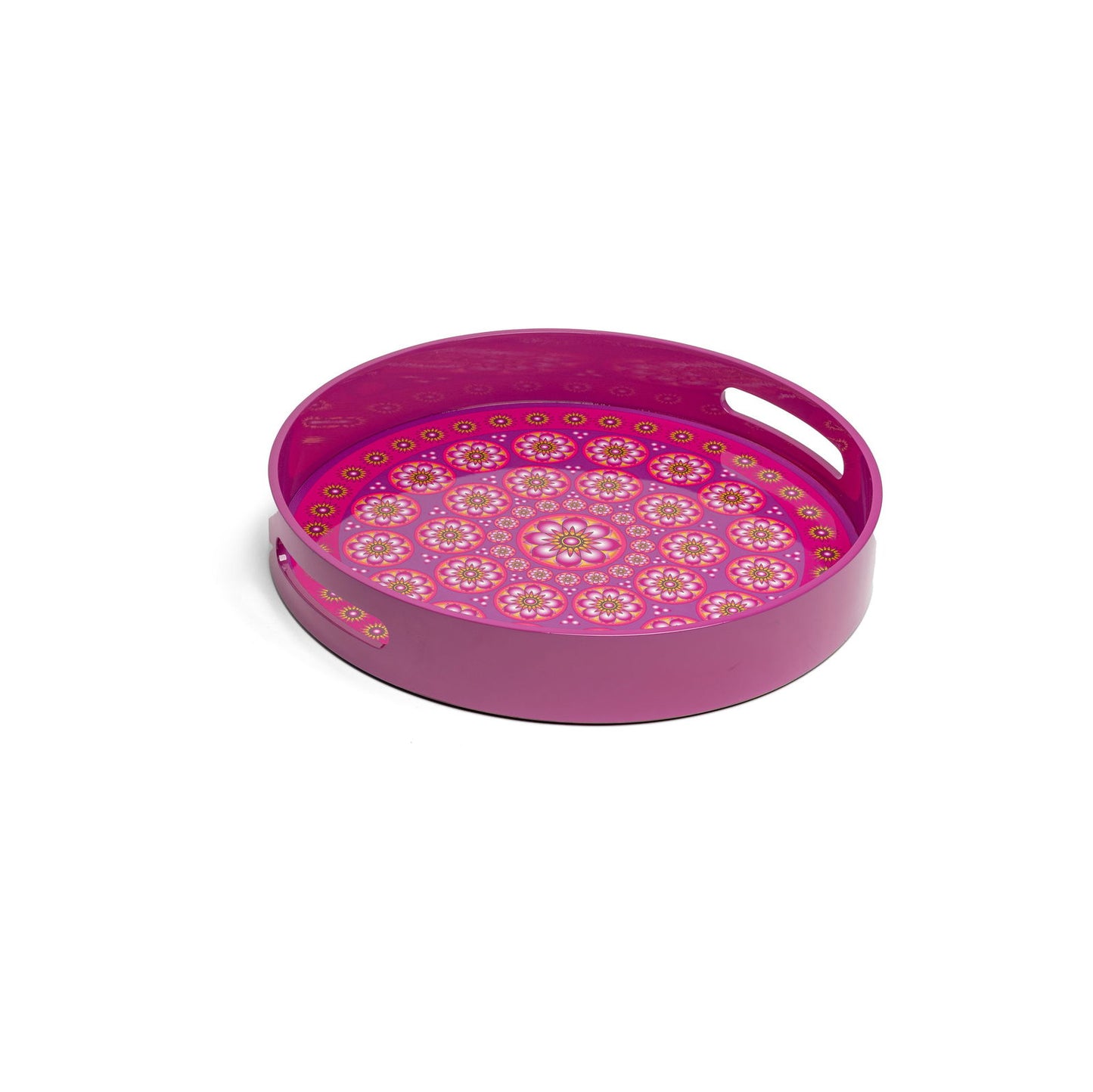 Ylang Lavender Lacquerware Circle Tray B 35cmD x 5.5cmH - Spa Ceylon Sri Lanka