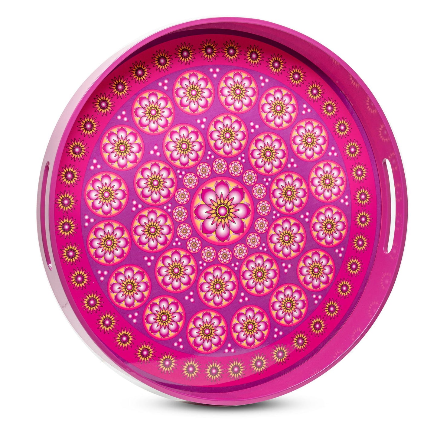 Ylang Lavender Lacquerware Circle Tray B 42cmD x 5.5cmH - Spa Ceylon Sri Lanka