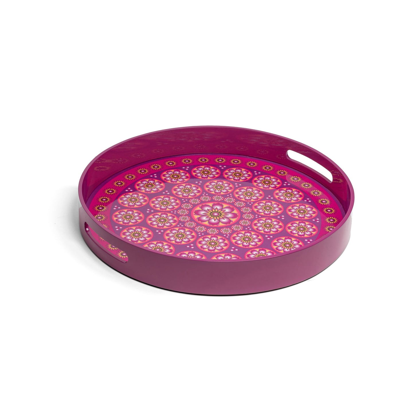 Ylang Lavender Lacquerware Circle Tray B 42cmD x 5.5cmH - Spa Ceylon Sri Lanka
