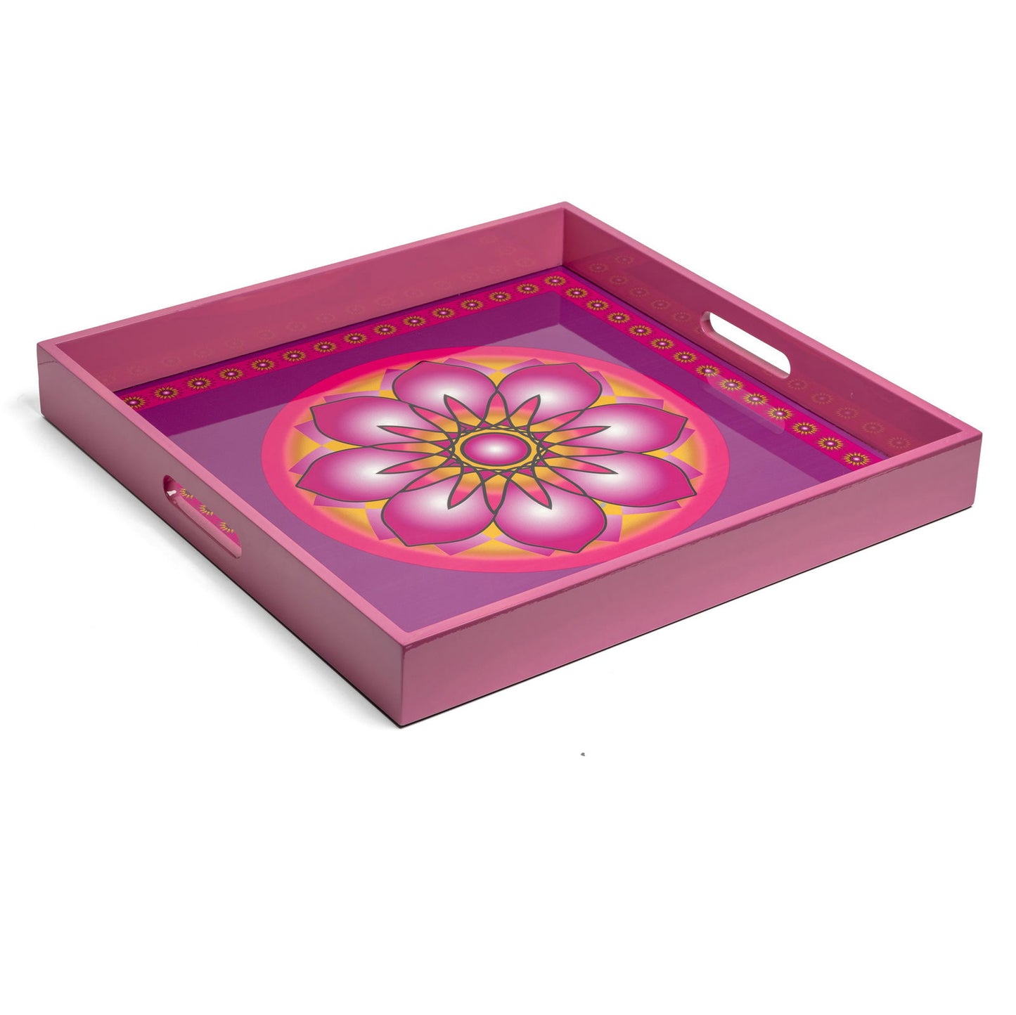 Ylang Lavender Lacquerware Square Tray A 45cmL x 45cmW x 5.5cmH - Spa Ceylon Sri Lanka