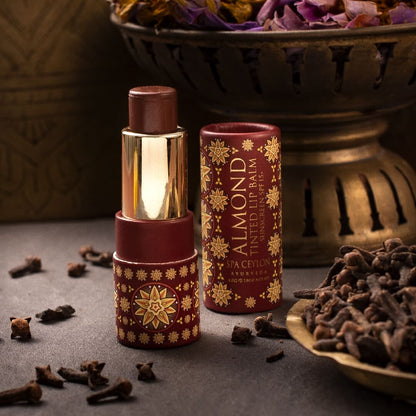 Almond Tinted Lip Balm - Clove SPF15+ - Spa Ceylon Sri Lanka