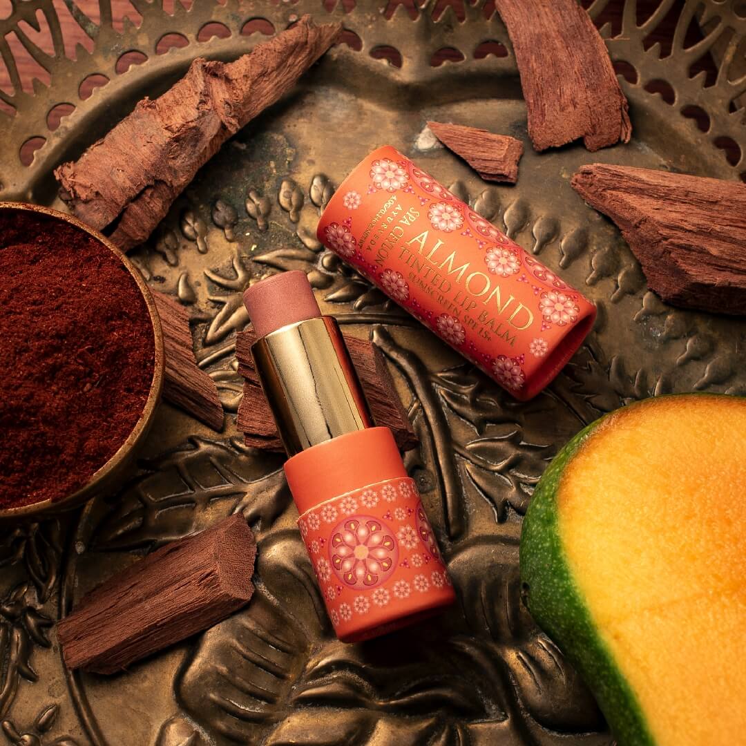 Almond Tinted Lip Balm - Sandalwood SPF 15+ - Spa Ceylon Sri Lanka