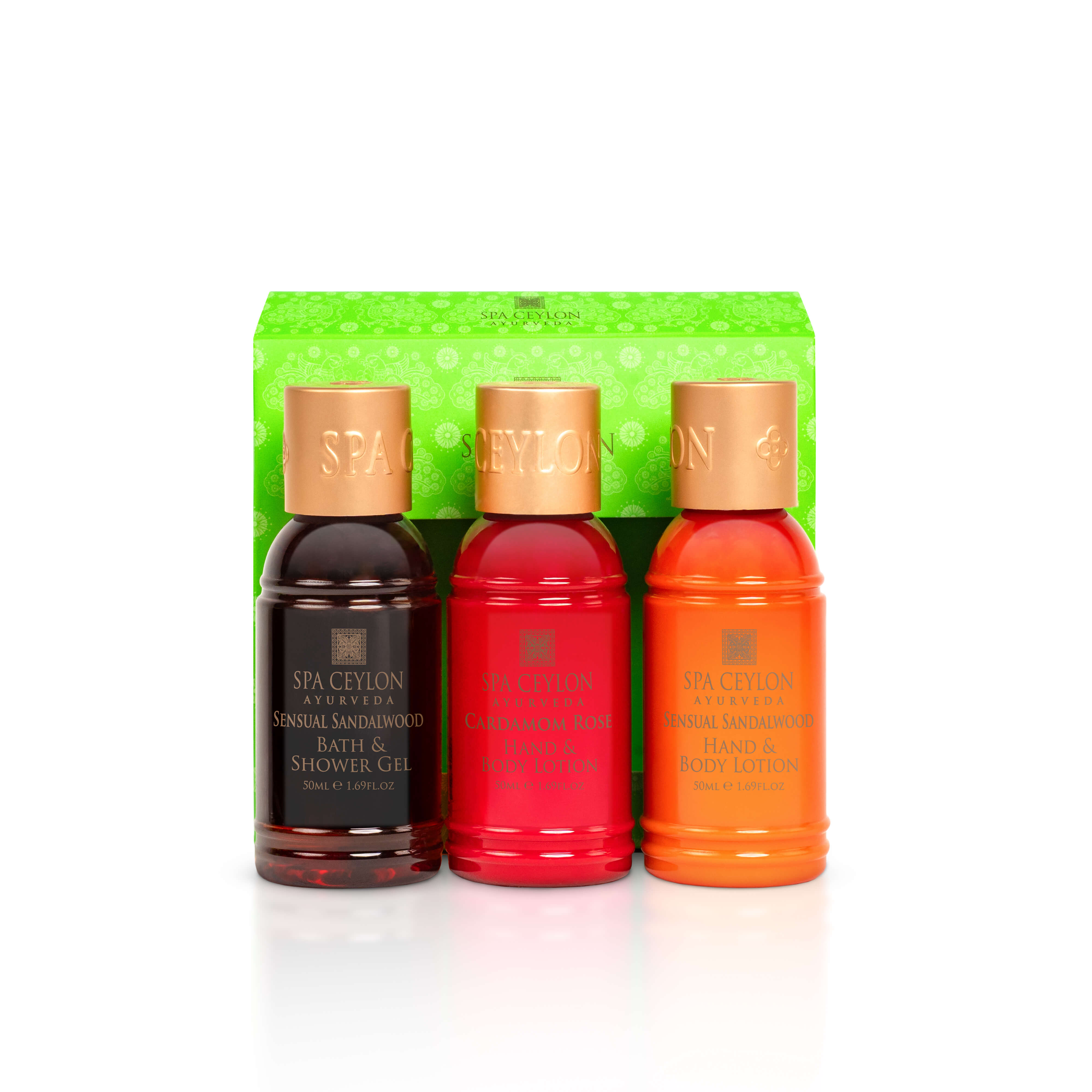 Cardamom Collection Cardamom Rose – Bath & Body Mini Trio Collection – Spa Ceylon Sri Lanka