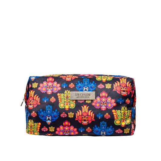 Black Mask Design Small Velvet Wellness Bag 9x8x18cm