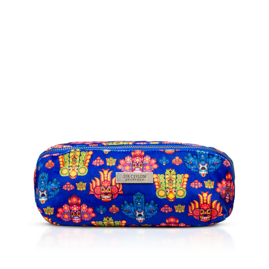 Blue Mask Design Diamond Shaped Velvet Wellness Bag