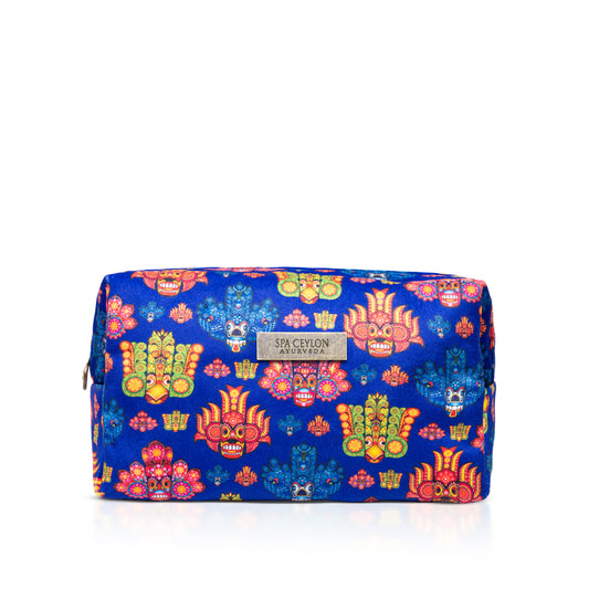 Blue Mask Design Small Velvet Wellness Bag 9x8x18cm