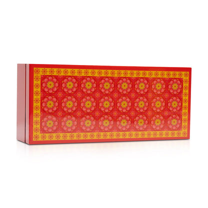 Cardamom Rose Lacquerware Rectangle Box With Lid 23cmL x10cmW x6cmH - Spa Ceylon Sri Lanka