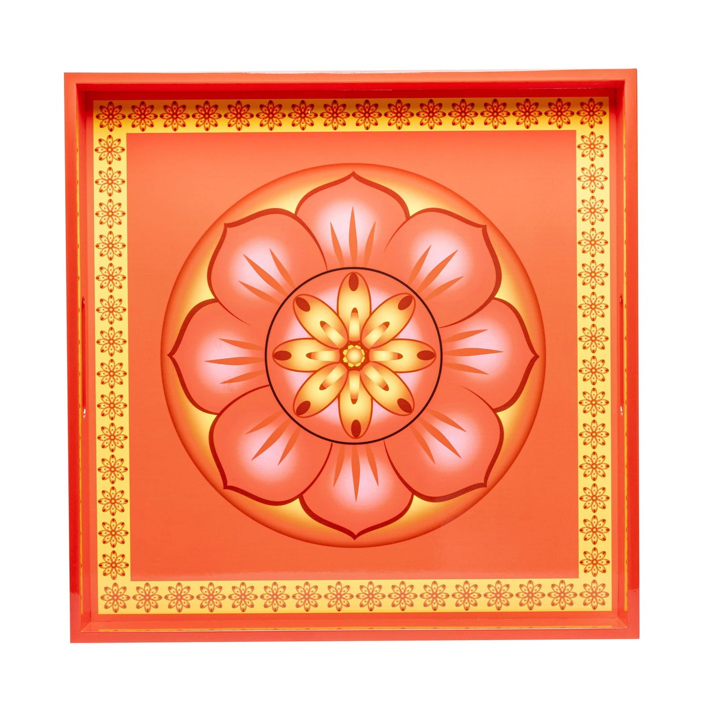 Cardamom Rose Lacquerware Square Tray A 45cmL x 45cmW x 5.5cmH - Spa Ceylon Sri Lanka