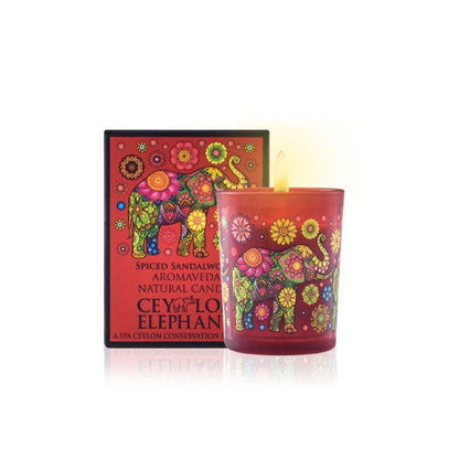 Ceylon Elephant Spiced Sandalwood - Aromaveda Natural Candle 50g - Spa Ceylon Sri Lanka