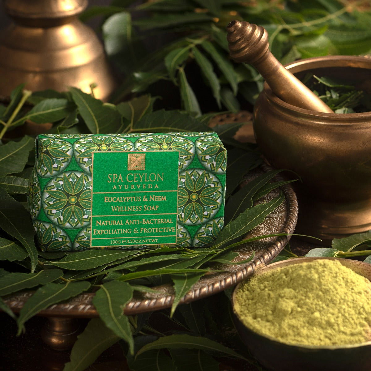 Eucalyptus & Neem - Anti-Bacterial Exfoliating Wellness Soap 100g - Spa Ceylon Sri Lanka